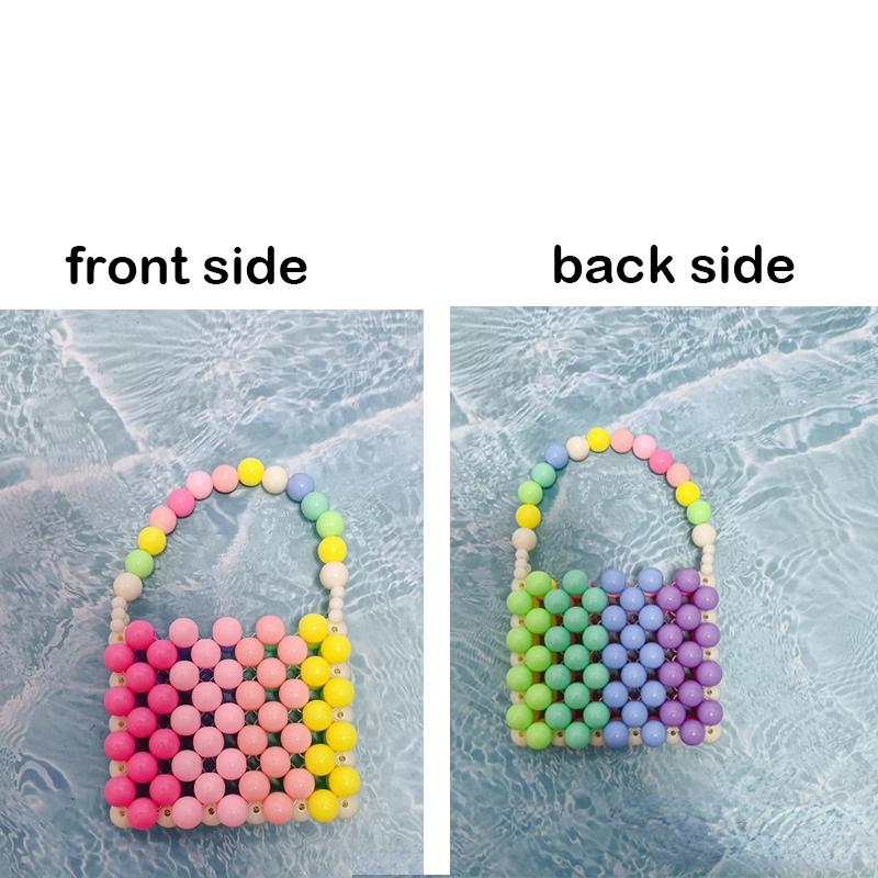 Kids Mini Purse Cute Candy Color Little Girls Bead Purses And Handbags Women Coin Wallet Pouch Toddler Party Tote Bag