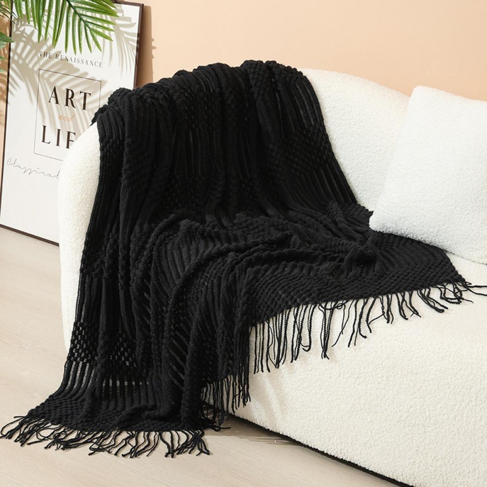 Atmungsaktive nordische Strickdecke Hautfreundliche Nickerchen-Decke Universelle Sofa-Karodecke Hotel