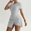 Yiwu Yoga One-Piece Short Skirt Tight And Beautiful Back Fake Two-Piece Outdoor Fitness Anti-Light Sports Tennis Skirt