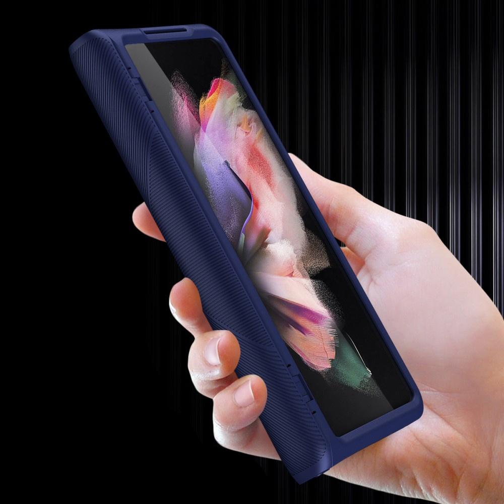 Full Cover Case for Samsung for Galaxy Z Fold3 5G, with Glass, Blue