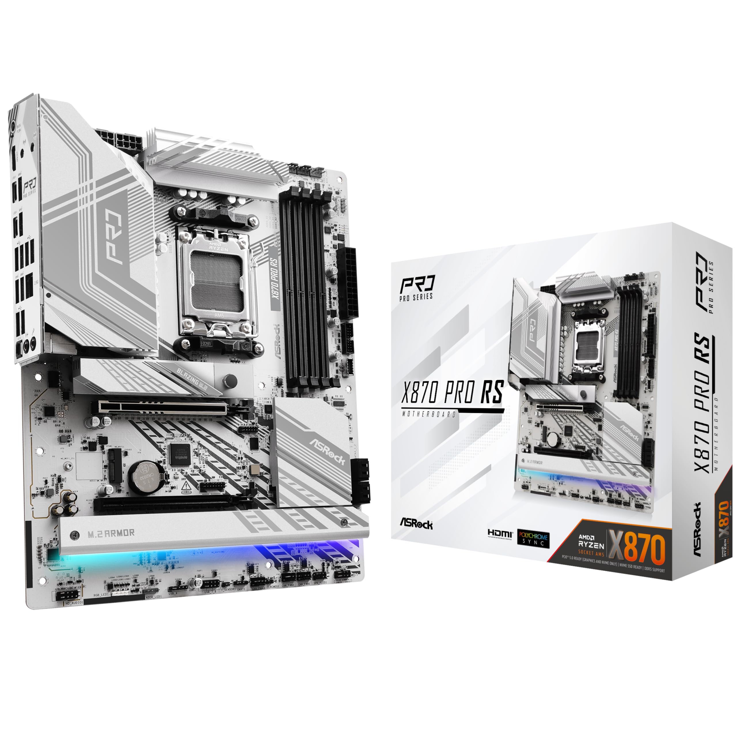 

Материнська плата ASRock X870 Pro RS Серія AMD Ryzen 9000 CPU, сумісна з чіпсетом X870 Материнська плата ATX Авторизований дистриб’ютор (Розетка AM5) [Вітчизняний продукт]