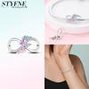 Original Charmscopper Rainbow Butterfly Infinity Symbol Beads Fit Charms Platabracelets For Women Jewelry Making Gifts