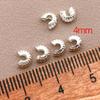 10Pcs 4Mm 18K Copper Plated Genuine Golden Thick Silvery Pattern Crescent End Buckle, Diy Jewelry Making Accessories