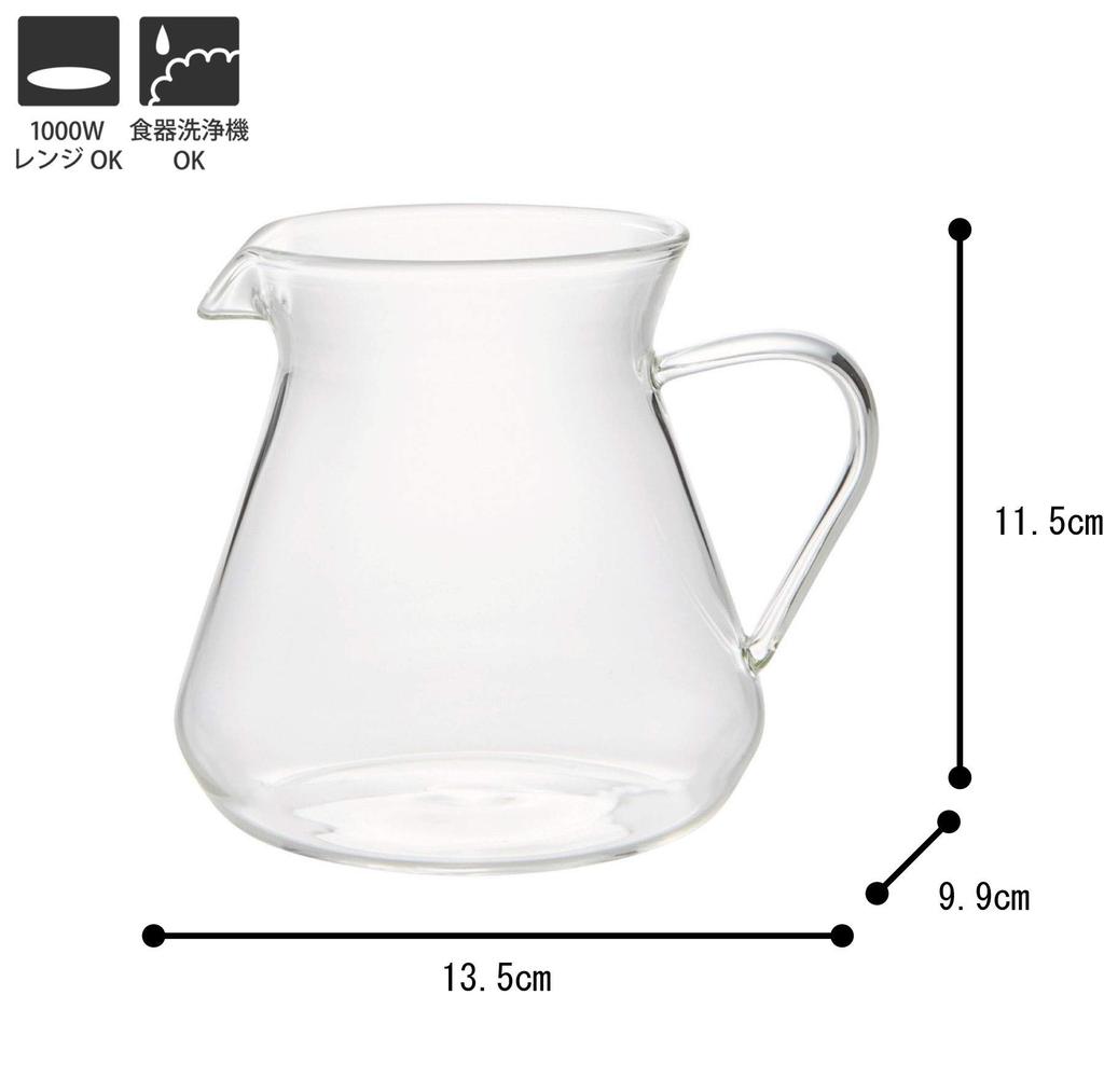TAMAKI Coffee Server Cafe Ka Diameter 13.5 x Depth 11.5 x Height 11.5cm 550ml MicrowaveDishwasher Safe T-920855