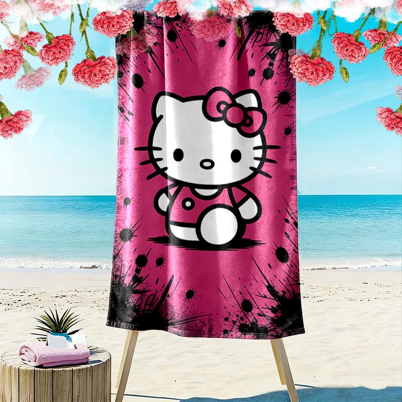 Hello Kitty Beach Towel Suitable for Various Scenarios Such As Kitchen, Bathroom and Beach Swimming