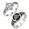 2025 Retro Silver Celtic Knot Trinity Ring, European and American Talisman Diamond Set Ring