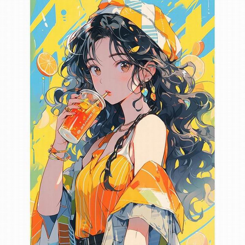 

Алмазная картина, модная девушка, сделай сам, квадратная круглая дрель, стразы, вышивка, мультяшный персонаж аниме, мозаика, наборы для вышивки крестом, Настенный декор Square drill 40x50cm