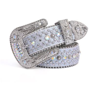 Herren neuer Trend Retro-Strassgürtel Y2K-Stil handgefertigter Diamant europäischer und amerikanischer Punk-Hip-Hop-Tanz-Damengürtel mit Dornschließe