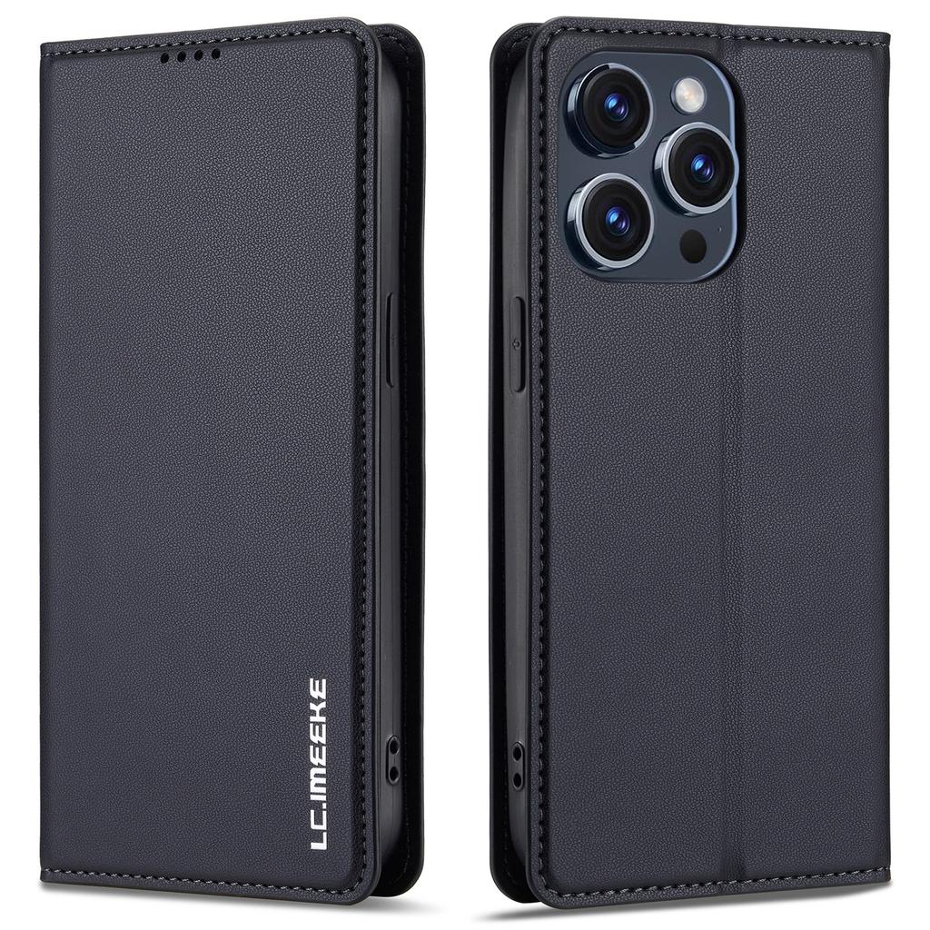 LC.IMEEKE L1 Series for iPhone 15 Pro Max Case PU Leather Wallet Stand Protective Phone Cover