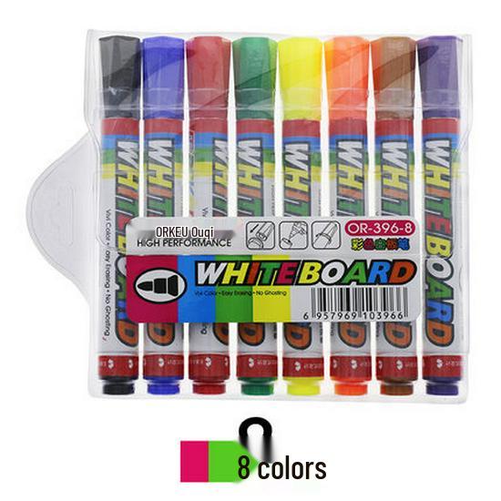 Ouqi 396-12 Refillable 12-Color Whiteboard Markers - Water-Based & Erasable, Free Shipping on 10 Boxes