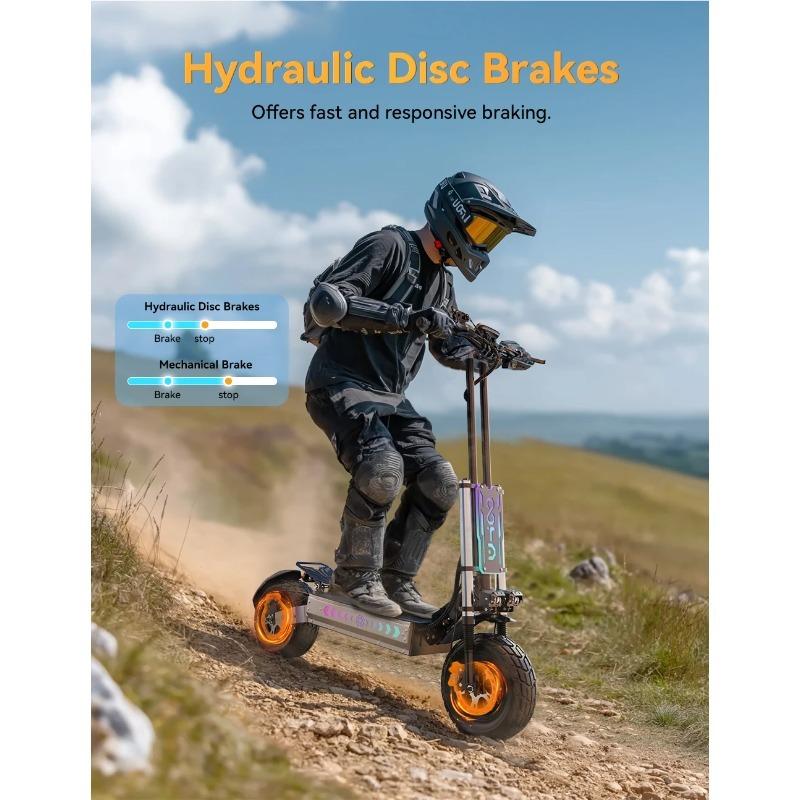 OOTD T90 E-Scooter Peak Power 3000W*2 Motor 60V31.2ah Off-road Electric Scooter 13 Inch Tire All Terrain NFC Features EScooters