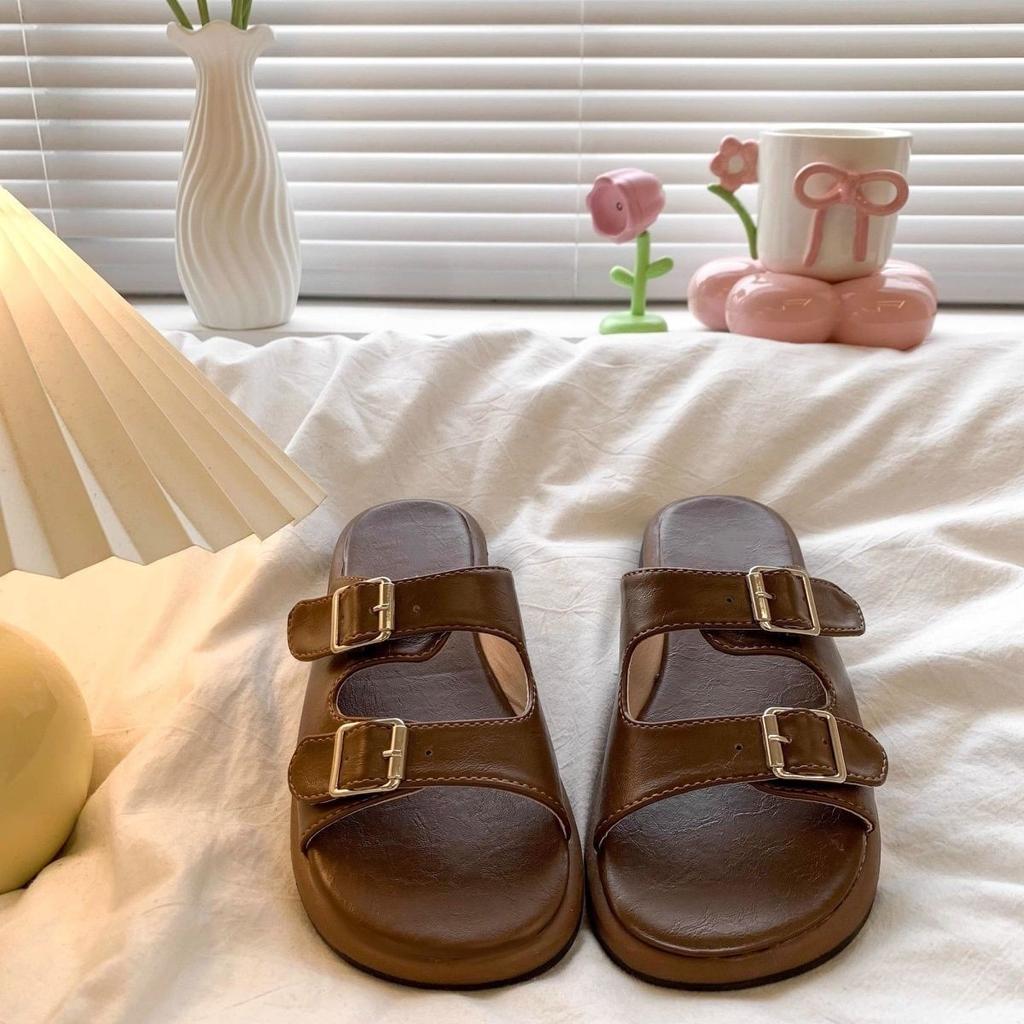 Cool slippers female summer wear 2025 new fairy style with skirt platform beach sandals fashion satin one-word drag