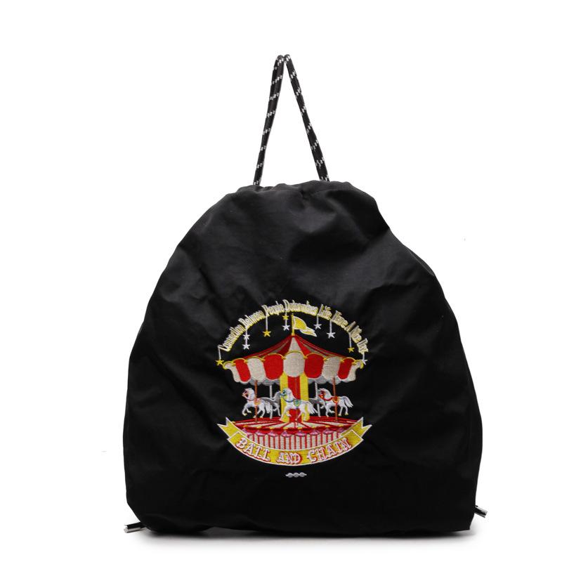 

Backpack Cute Girl Withdrawal Backpack Large Capacity Embroidery Casual Student Bag One size чёрный