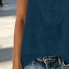 Women Vest V Neck Lace Front Sleeveless Tunic Tops Pure Color Loose Fit Breathable Summer Tops Casual Work Travel
