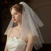 Flower Girl Veil Lace Bow Hair Wedding Headpeice White Sheer Simple Covering