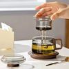 Wooden Handle Glass Teacup With Lid With Filter Cup Tea Water Separator Heatproof Kung Fu Tea Set Office Teacup