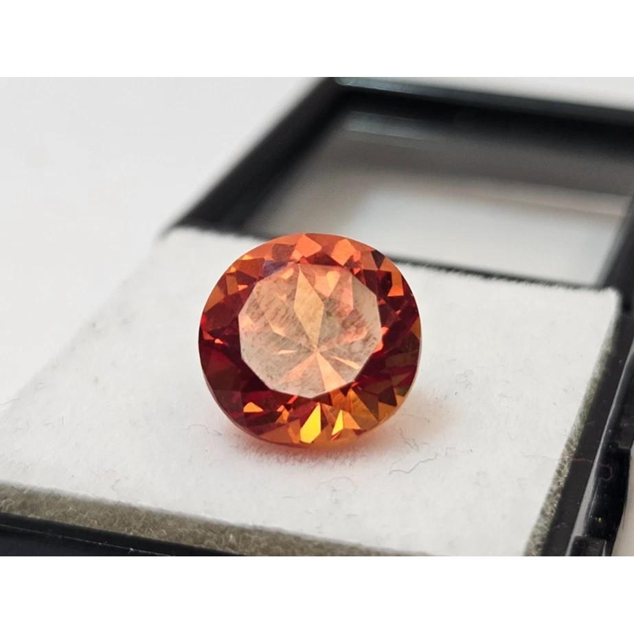 Certified Orange Color Zircon Round Cut 6+ Ct Stunning Loose Gemstone