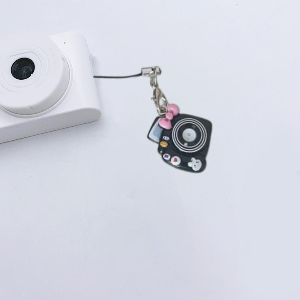 Miniaturní přívěsek na klíče s kamerou, 6 barevných variant, rozkošný design makronky, šňůrka na telefon, stylový šperkový přívěsek na batohy