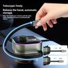 GZ11 65W PD Fast Charging Car Charger with Retractable Type C Cable Voltage Display Bluetooth-Compatible MP3 Player