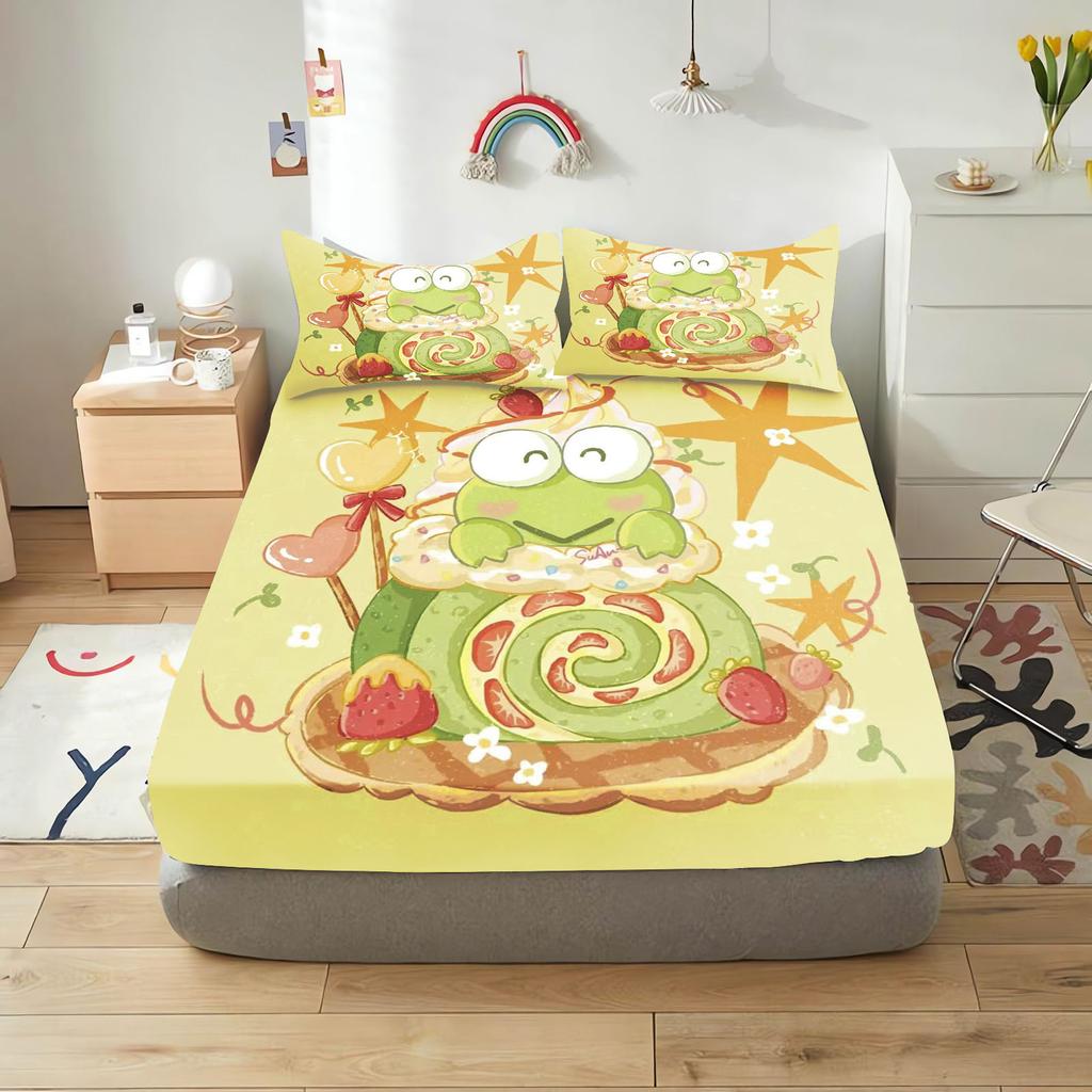 Kerokero Gumis Lepedő Gyerek Poliészter Takarólapok Rajzfilmhuzat Rugalmas Aranyos Digitális Nyomtatás Ágynemű Tizenéves