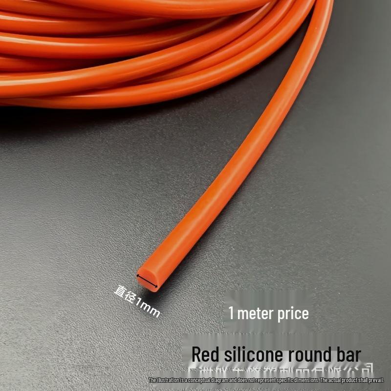 Silicone Round Bar Sealing Strip - Waterproof, Dustproof, High/Low Temperature Resistant, Wear-Resistant, Anti-Aging (White, Black, Red)