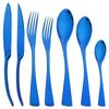 7Pcs Gold Dinnerware Set High Quality Stainless Steel Cutlery Set Knife Fork Tea Spoon Tableware Set Home Kitchen Dinner Silverware Set