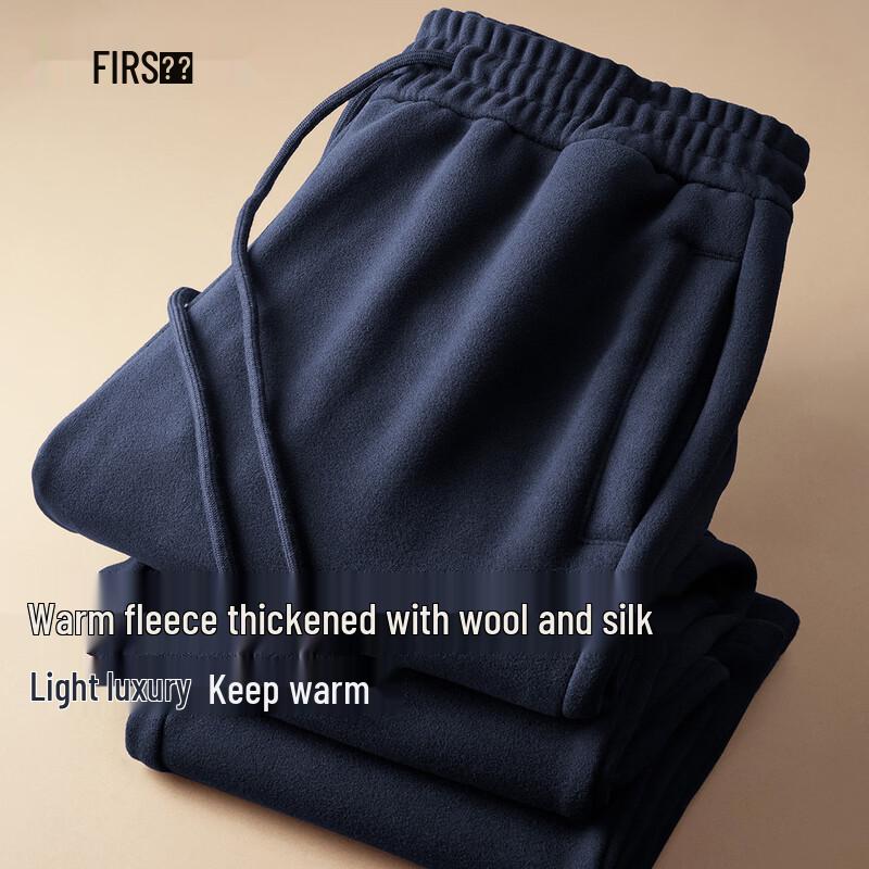 Мужские зимние повседневные брюки FIRS из смесовой шерсти с флисовой подкладкой, прямой крой 4XL