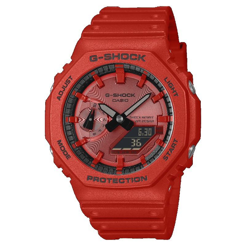 Casio G-SHOCK Men s Resin 200M Water Resistant Digital Shock Resistant Quartz Watch GA-2100RRB-4A красный