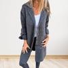 Yousheng Women's Lapel Jacket Long Sleeved Woolen Coat Slim Jacket Office Pocket Casual Thin Cardigan for Autumn