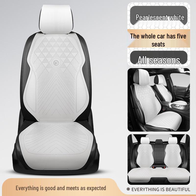 Universal Suede Car Seat Cushion Set - All-Season, Three-Piece, Summer-Ready, Thin Cushion with Lumbar Support.