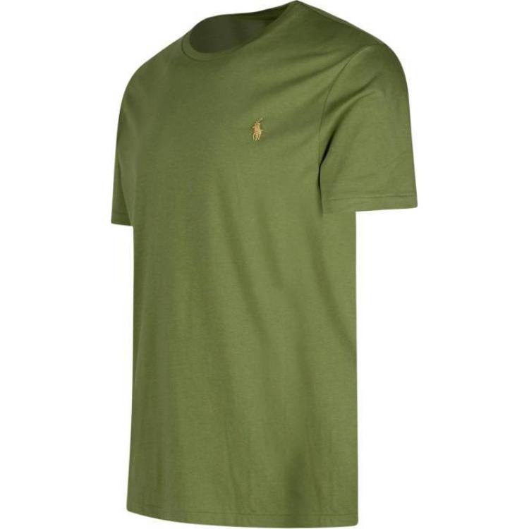 Polo Ralph Lauren Color Block Logo Embroidered Crew Neck Short Sleeve T-Shirt Men Tops Green 710671438-389
