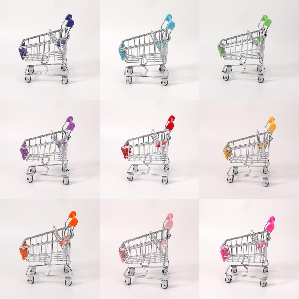 Toy Small Metal Shopping Cart Interactive Features For Kids Role Games Playing