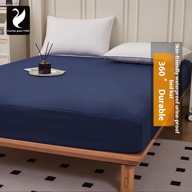 100% Waterproof Cotton Fitted Sheet with Elastic Bands Non Slip Adjustable Mattress Covers for Single Double King Queen Bed,150/180/200cm