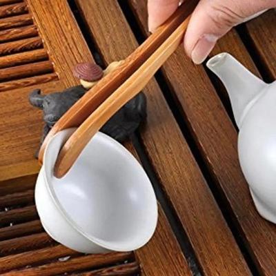 1pc Bamboo Wood Tea Tweezer Bacon Tea Clip Tongs Salad Food Toast Bend/Straight Clips Home Kitchen Accessories Teaware Supplies