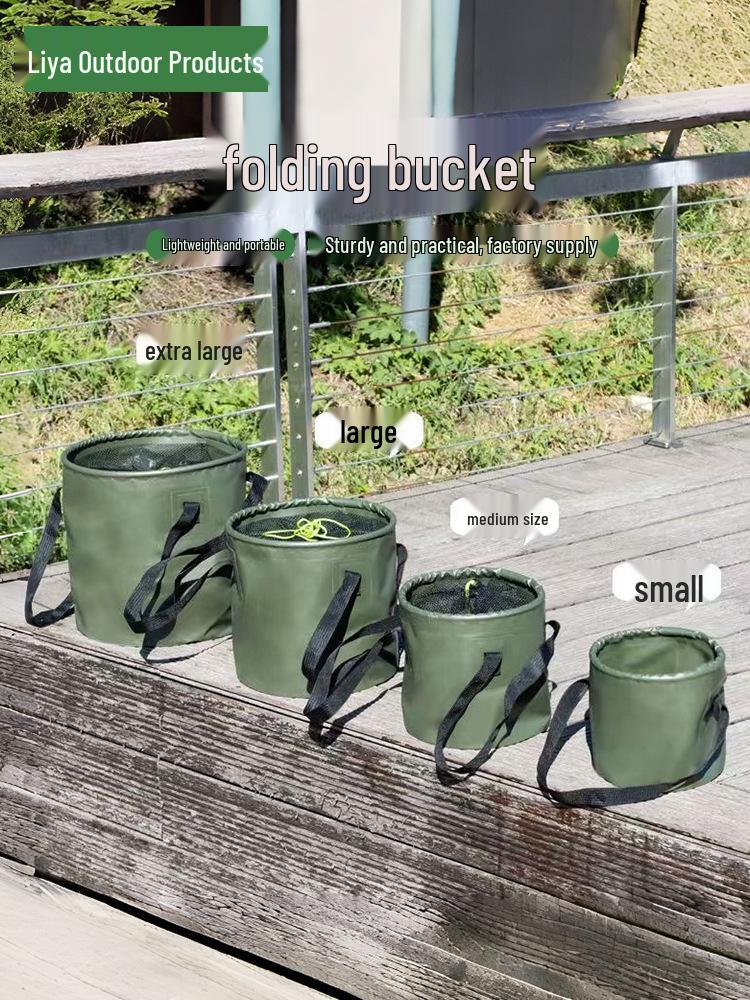 

Складана відерце для води з сіткою проти стрибків – доступне об ємом 5 л, 7 л, 12 л, 20 л для використання на відкритому повітрі, риболовлі, кемпінгу та миття фруктів. Small without Net 5L [Diameter 18cm]