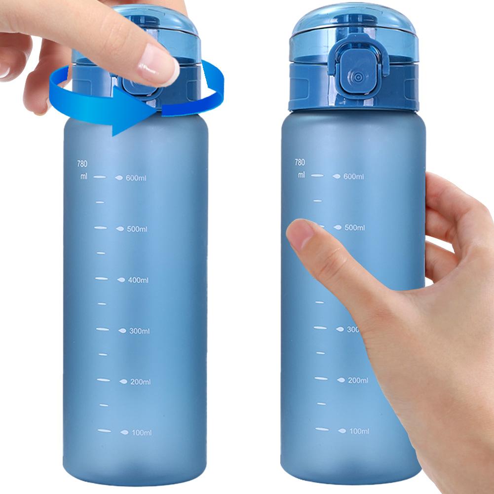 780ml Reusable Water Bottle with Carrying Strap Outdoor Drinking Cup Leak-Proof Portable Water Kettle for Travel Gym