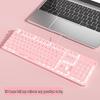 Qisha Wireless RGB Mechanical Keyboard & Mouse Set (White & Pink)