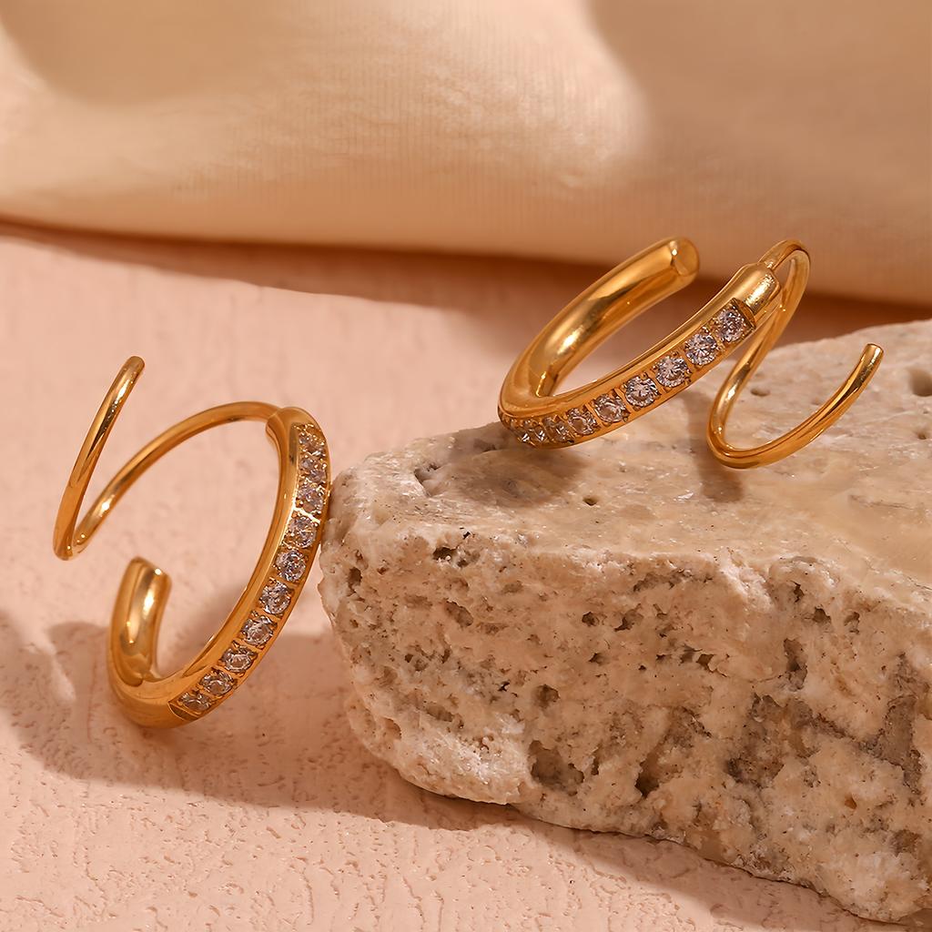 Kreatives Design Spiralohrringe für Damen, Edelstahl