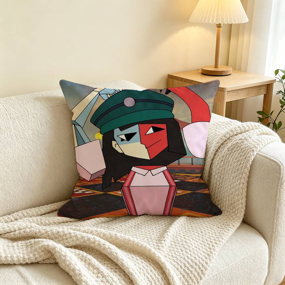 D-Dream BBQ ENA Pillow Case Square Double-Sided Sofa Cushion Cover Bedroom Bedside Pillow