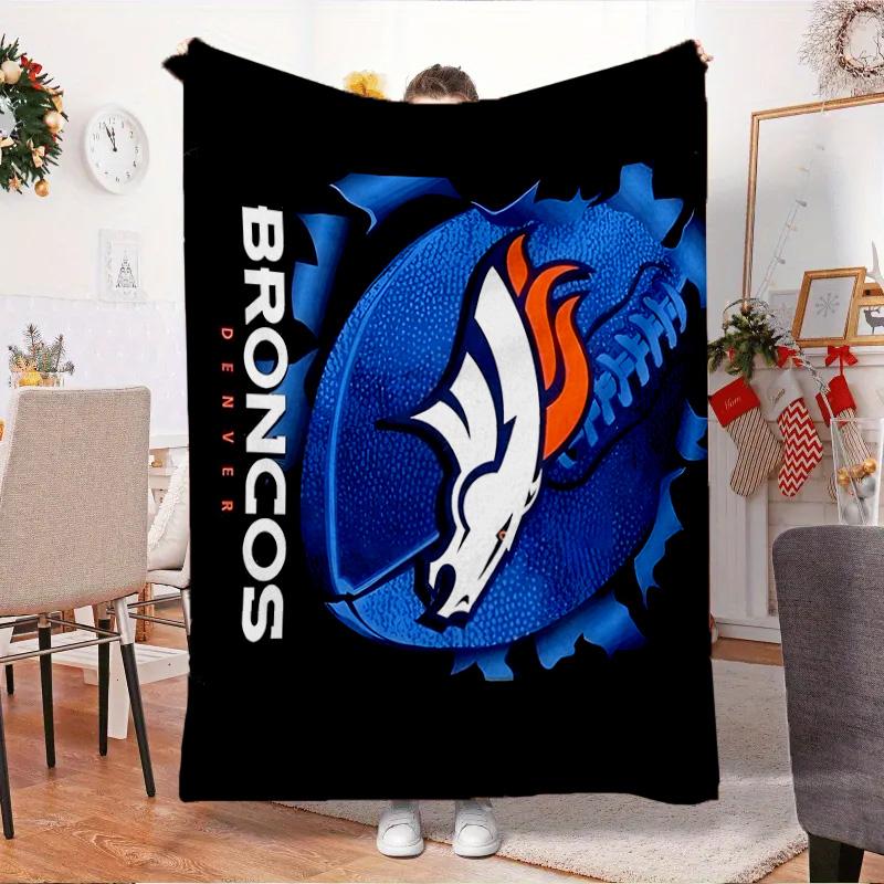 Denver Broncos Logo Blanket Outdoor Flannel Blanket for Camping, Hiking, Garden Parties, Picnic Essentials,gift for family and friends