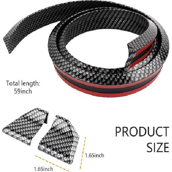 4.9 Ft Reflective Spoiler Rear Wing for Car Decorations, Carbon Fiber