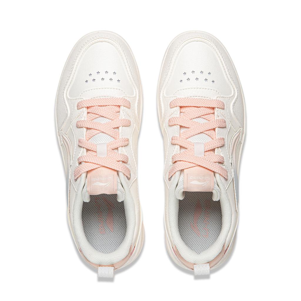 Li Ning Tianji Soft Slip Resistant, Abrasion Resistant, Height Increasing Low top Skateboard Shoes Women's Mist White AGCW068-3