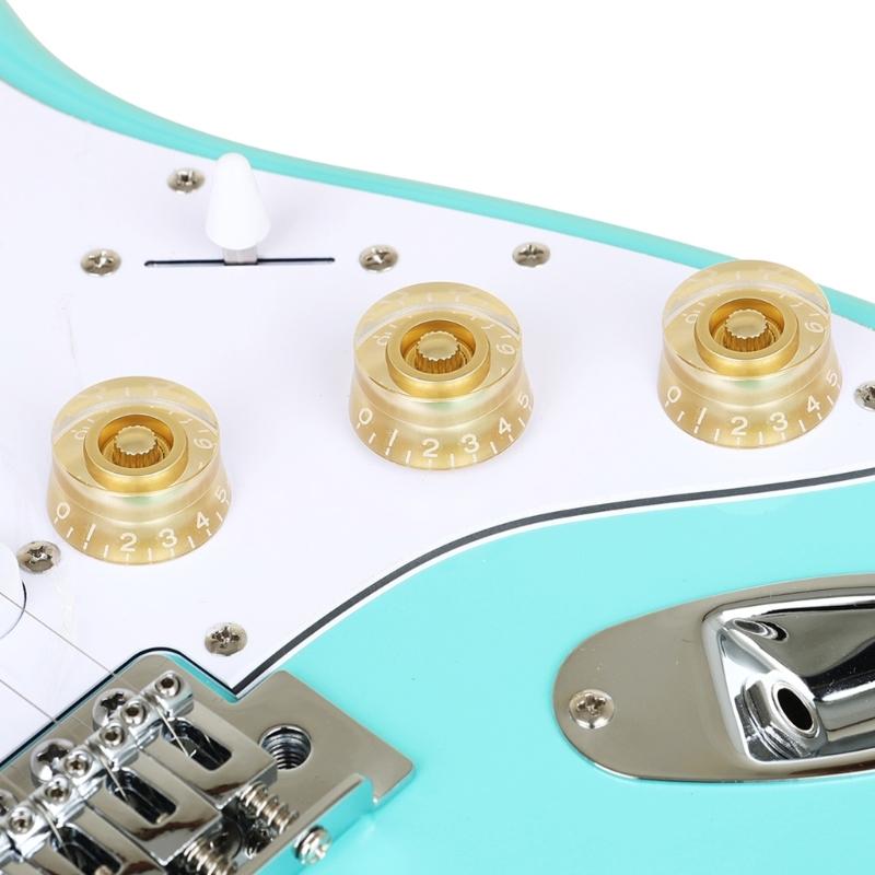 9Pieces Reinforced Guitar Volumes Knobs High Accuracy Control Smooth Rotation ABS Texture Suitable for Live Performances