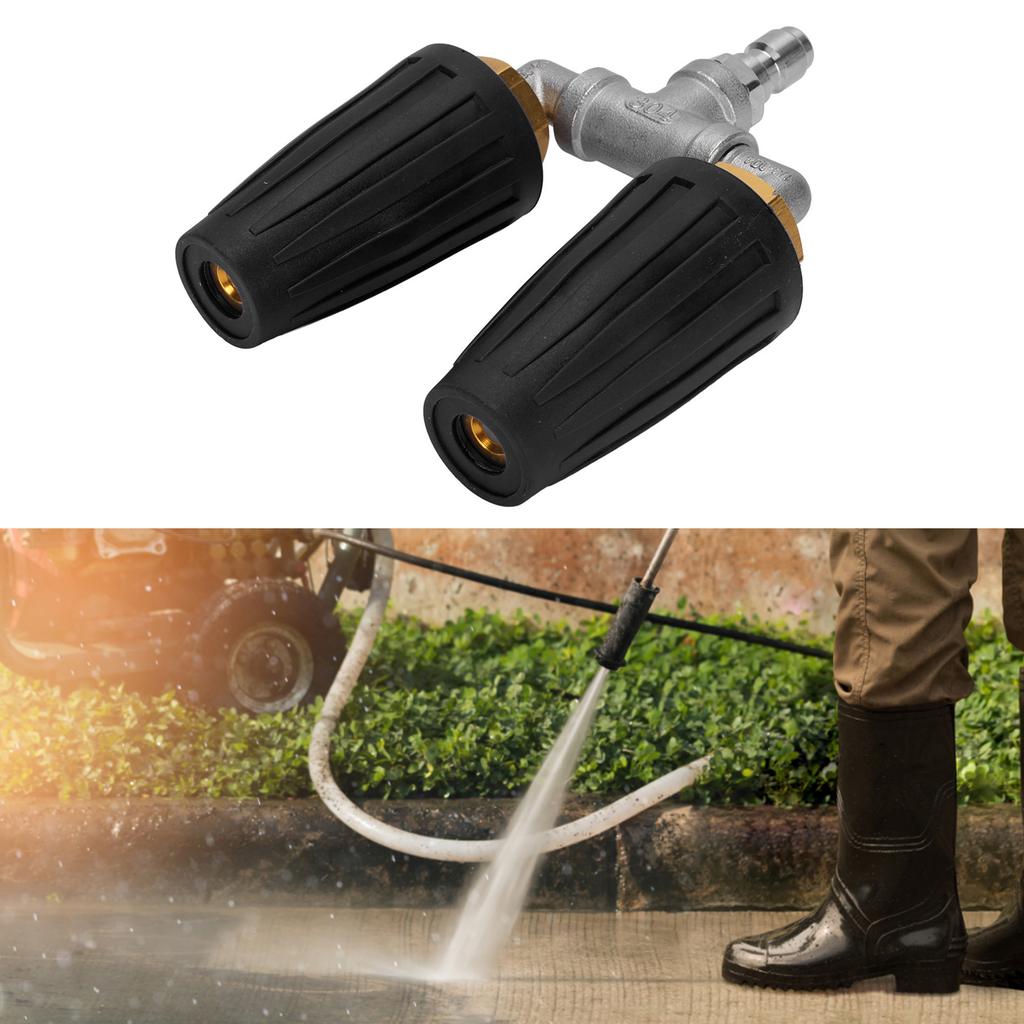 Pressure Washer Double   Nozzle 1Celsius4 Inch Stainless Steel 4000psi Double Rotating   Nozzle for Garden Cars Cleaning