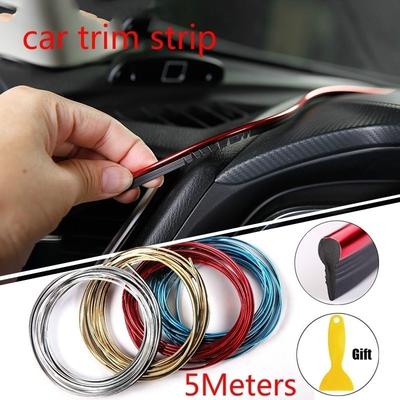 5Meters Car Styling Interior Decoration Strips Moulding Trim Dashboard Door Edge Universal For Cars