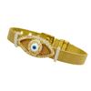 Stainless Steel Watch Band with Devil's Eye Zircon Bracelet - Stylish European and American Fashion Jewelry