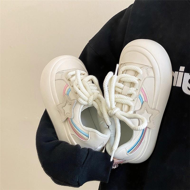 Niche Original Board Shoes Women's 2025 New Summer Platform White Shoes Versatile Casual Bread Shoes