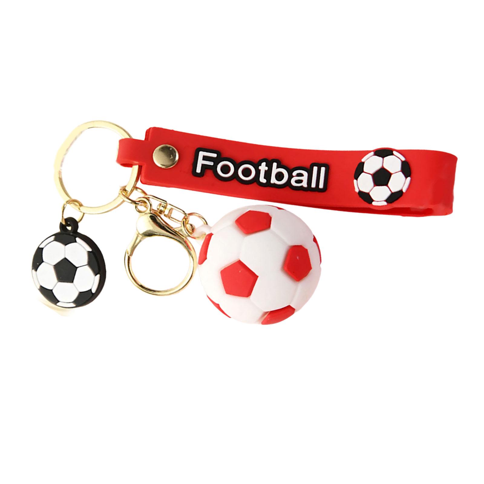 

Большой Реалистичный Брелок в виде Футбольного Мяча Мягкий Резиновый Шарм Подвеска для Сумки Украшение для Спортивных Фанатов Подарок для Пары красный