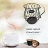 Universal Coffee Capsule Storage Basket Coffee Cup Basket Vintage Coffee Pod Organizer Holder Black For Home Cafe Hotel