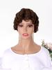Light Brown Short Curly Retro Wig Headband